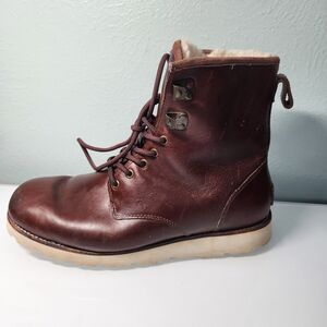 UGG Hannen US Mens 10 Waterproof TL Cordovan Stout Brown Lined Leather Boots